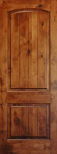Knotty Alder 8' V-Groove Arch 2-Panel Wood Interior Door